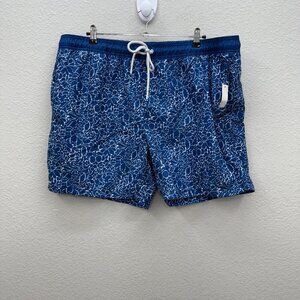 Amazon Essentials Blue Floral Mesh Lined Swim Trunk Shorts Mens size XXL NEW